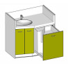 Meuble de change 1 cuve - 1100x700/550mm