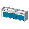 Meuble de change 2 cuves - 3440 x 700mm