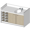 Meuble de change 1 baignoire, 8 casiers - 169 cm x 85 cm