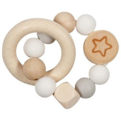 Hochet flexible étoile, gris blanc naturel