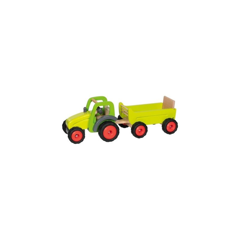 Tracteur avec remorque en bois
