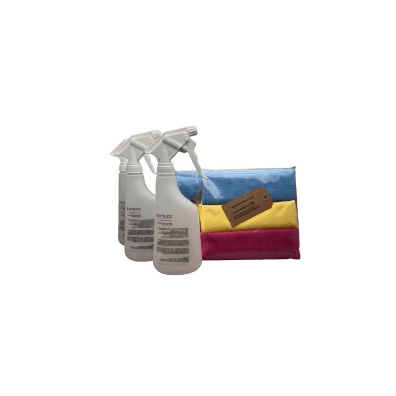 Lot de 9 microfibres 40x40cm + 3 pulvérisateurs 600ml