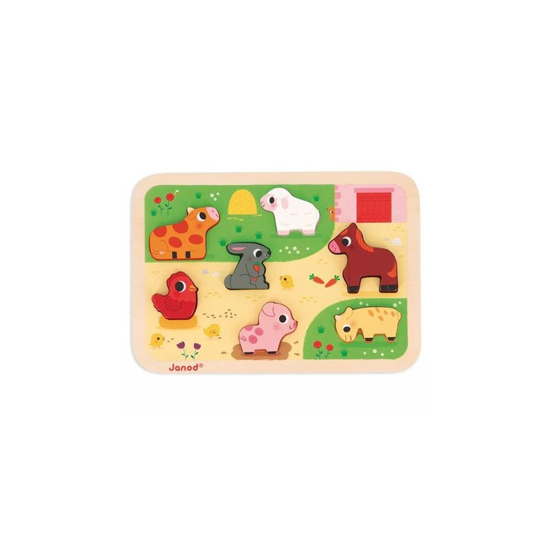 Puzzle 7 pièces - les animaux de la ferme
