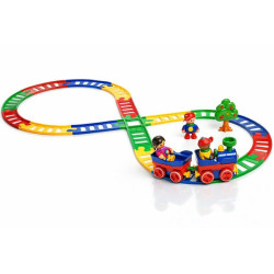 Circuit de train avec figurines