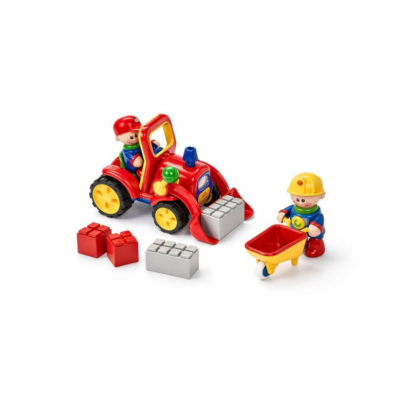 Voiture de construction avec figurines