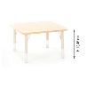 Square Table Owlaf 75 x 75 cm. incl. height-adjustable metal legs (beige) - melamine coating