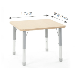 Square Table Owlaf 75 x 75 cm. incl. height-adjustable metal legs - HPL surface