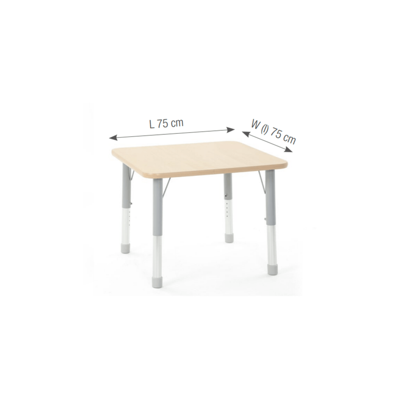 Square Table Owlaf 75 x 75 cm. incl. height-adjustable metal legs - HPL surface