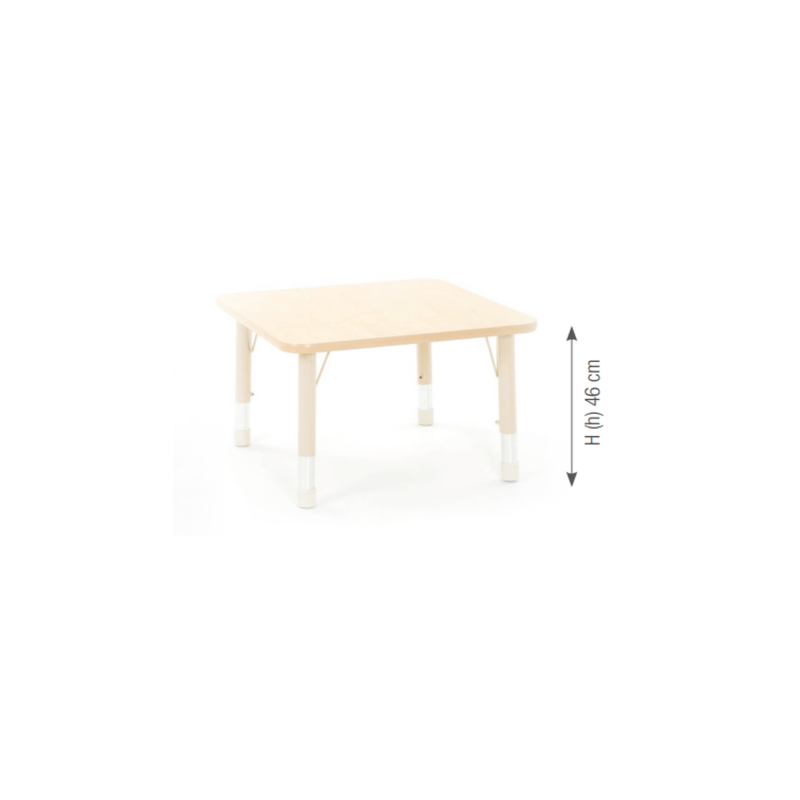 Square Table Owlaf 75 x 75 cm. incl. height-adjustable metal legs (beige) - HPL surface