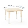 Square Table Owlaf 75 x 75 cm. incl. height-adjustable metal legs (beige) - HPL surface
