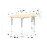 Trapezoidal Table Owlaf 120 x 60 cm. incl. height-adjustable metal legs - HPL surface