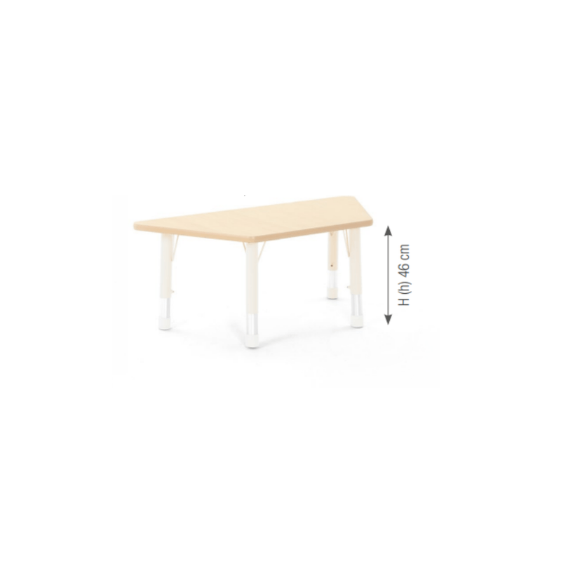 Trapezoidal Table Owlaf 120 x 60 cm. incl. height-adjustable metal legs (beige) - HPL surface