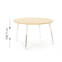 Round Table Owlaf 120 cm. incl. height-adjustable metal legs (beige)- melamine coating