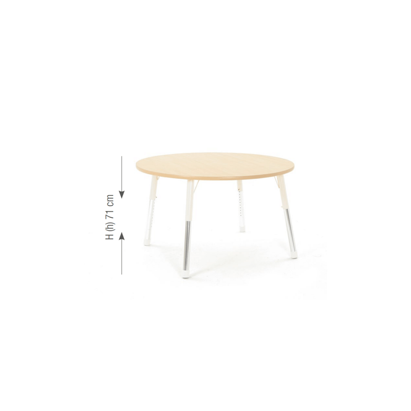 Round Table Owlaf 120 cm. incl. height-adjustable metal legs (beige)- melamine coating