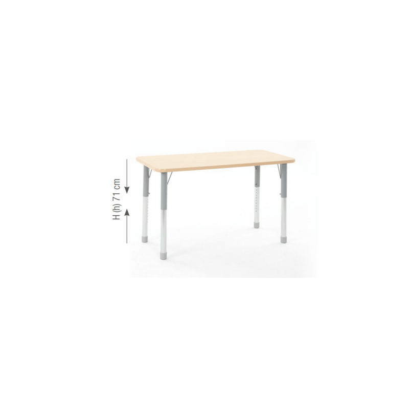 Rectangular Table Owlaf 120 x 75 cm. incl. height-adjustable metal legs - melamine coating