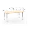 Rectangular Table Owlaf 120 x 75 cm. incl. height-adjustable metal legs - melamine coating