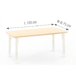 Rectangular Table Owlaf 120 x 75 cm. incl. height-adjustable metal legs (beige) - HPL surface