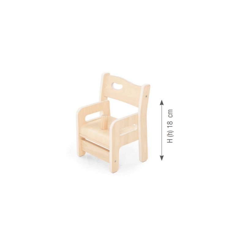 Chair "Ole". seat height: 18 cm with armrest. with safety post - (1 Chair/Carton - Price per piece!)