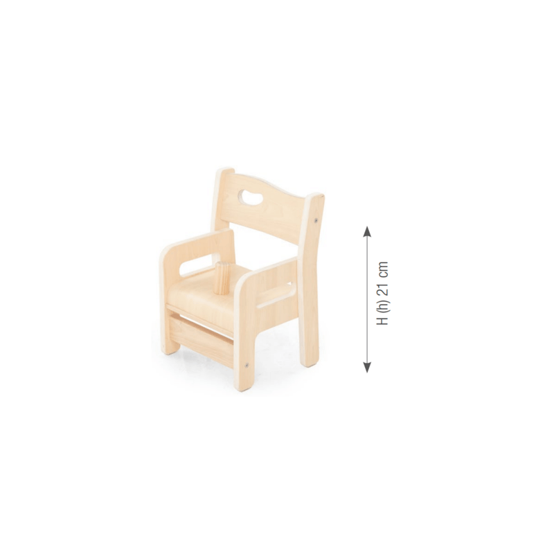 Chair "Ole". seat height: 21 cm. with armrest. with safety post - (1 Chair/Carton - Price per piece!)
