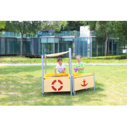Mobile Mud Table with sloping Roof