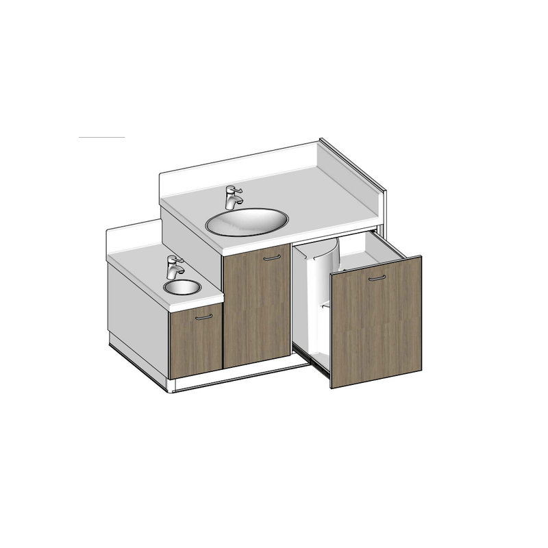 Meuble à langer avec cuve