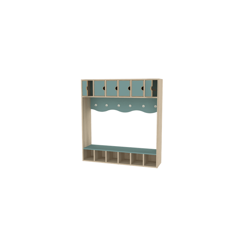 Vestiaire avec 6 casiers à portes