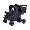 Quadruple Stroller - 4 Children - Black + Rain Cover + Sun Canopies