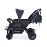 Quadruple Stroller - 4 Children - Black + Rain Cover + Sun Canopies