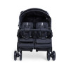 Quadruple Stroller - 4 Children - Black + Rain Cover + Sun Canopies
