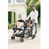 Quadruple Stroller - 4 Children - Black + Rain Cover + Sun Canopies