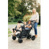 Quadruple Stroller - 4 Children - Black + Rain Cover + Sun Canopies