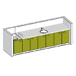 Table à langer avec cuve - 3370 x 850 mm