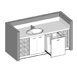 Table à langer avec une cuve et un escalier