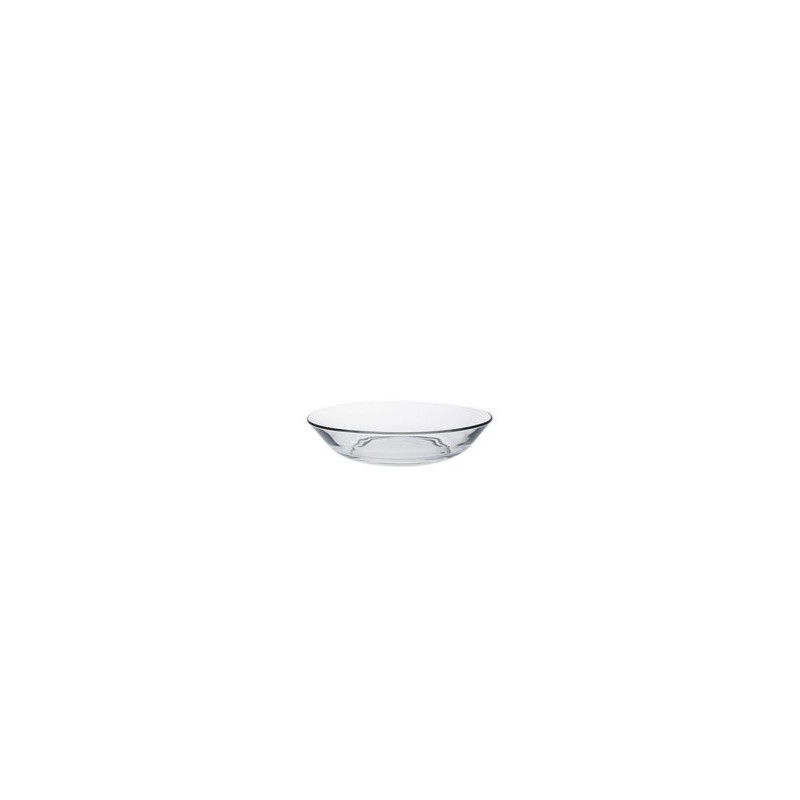 Assiette creuse en verre trempé transparent - 175mm