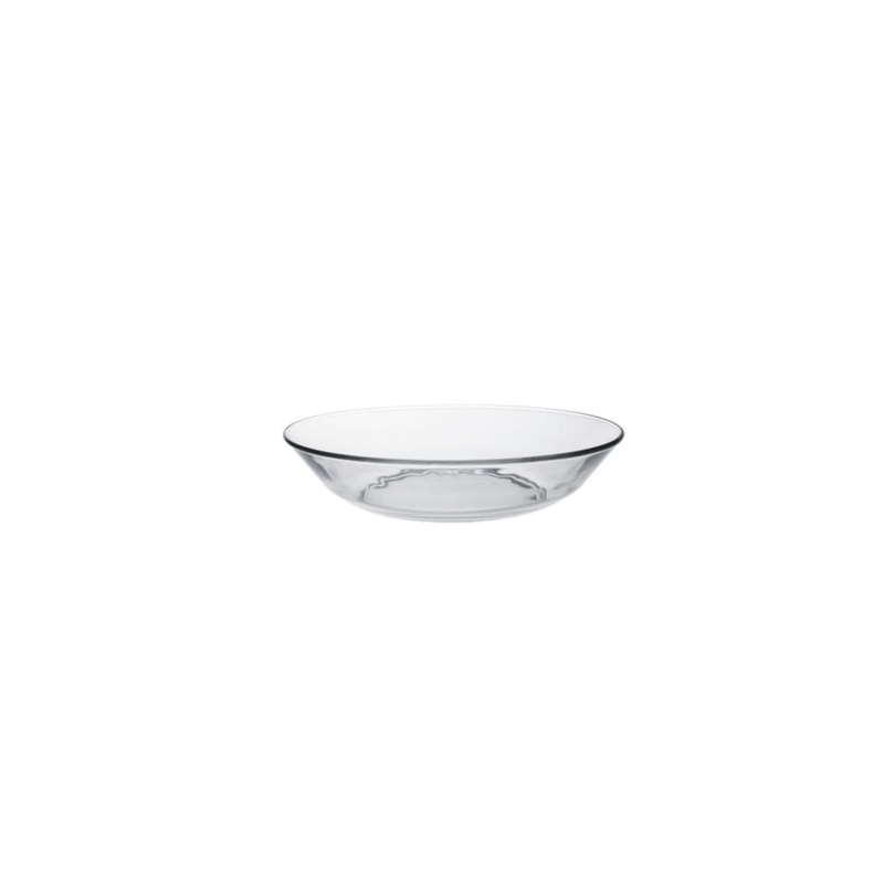 Assiette creuse en verre trempé transparent - 175mm