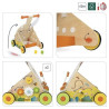 Chariot de marche Multi-Activités Lapin en bois