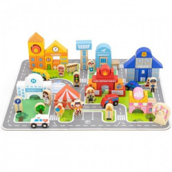 blocs à empiler 100 pièces + tapis la ville