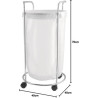 Panier à linge rond sur roulettes – 50 L