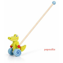 Crocodile à pousser - en bois