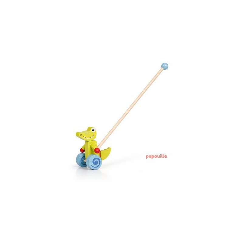 Crocodile à pousser - en bois