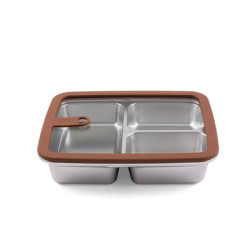 Boite de conservation 3 compartiments - 160 cl - Inox micro-ondable