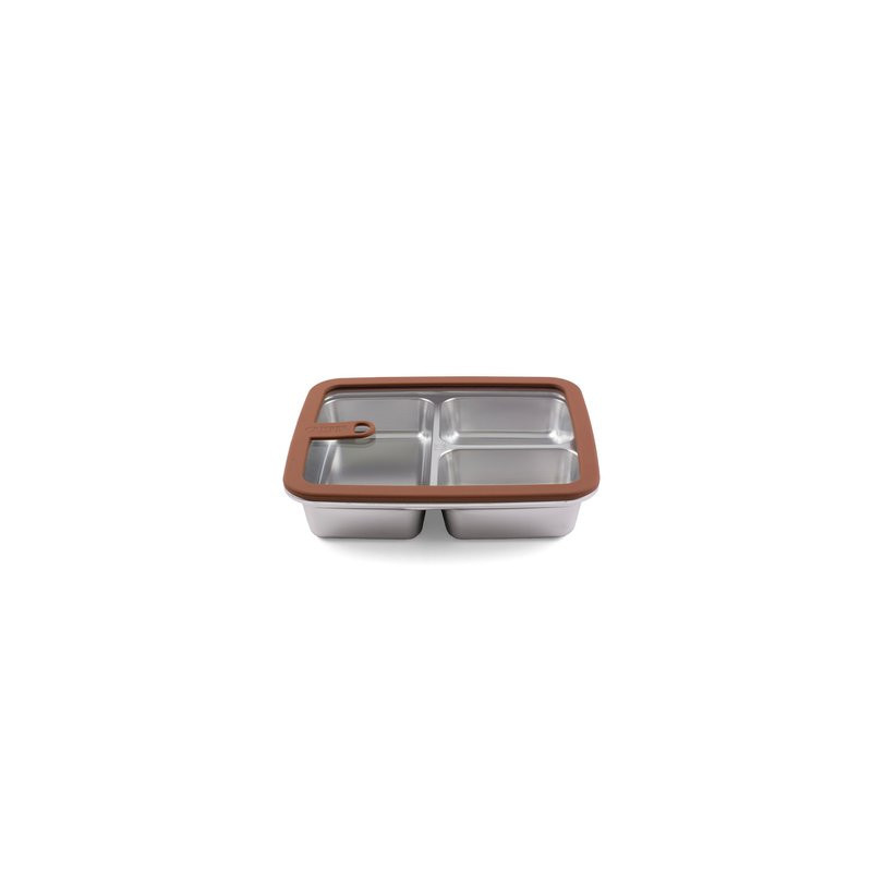 Boite de conservation 3 compartiments - 160 cl - Inox micro-ondable