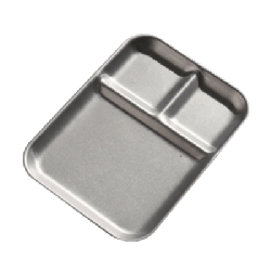 Plateau 3 compartiments - Inox micro-ondable