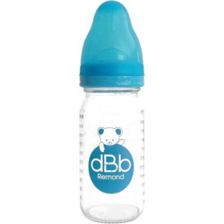 Biberon en verre regul'Air 110 ml - tétine NN silicone - Turquoise