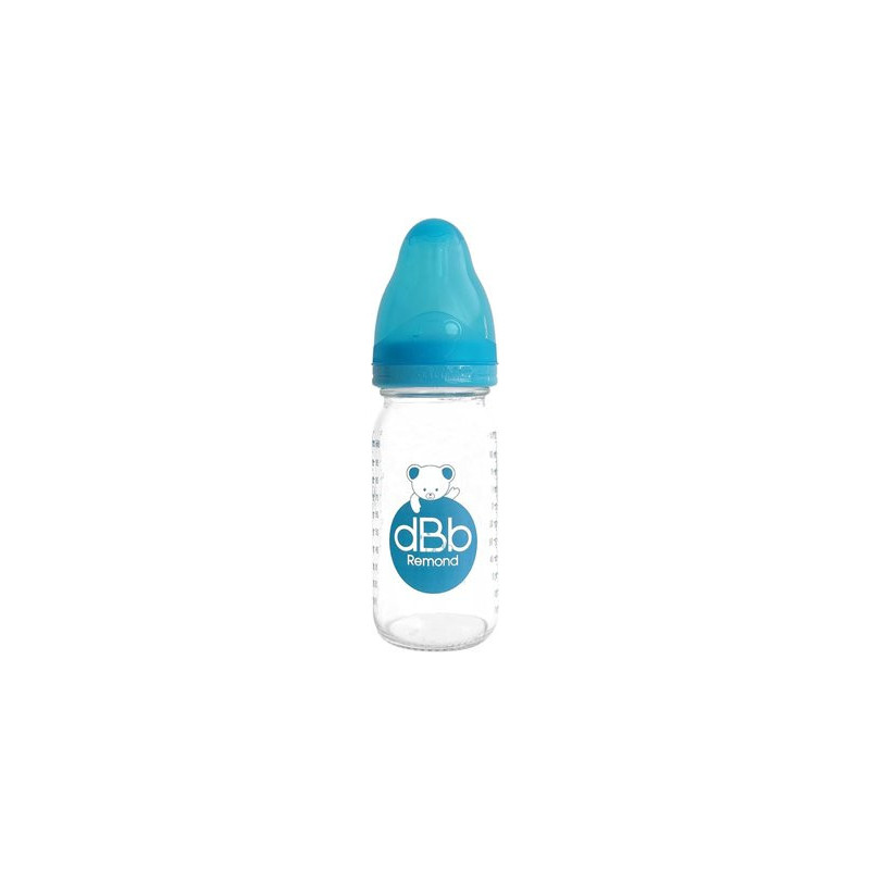 Biberon en verre regul'Air 110 ml - tétine NN silicone - Turquoise