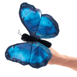 Marionnette à doigt - Papillon Morpho bleu