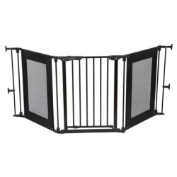 Barrière 3 panneaux 74.5cm à 1.95m - Noir