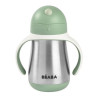Tasse en inox avec paille 250 ml - Vert sauge
