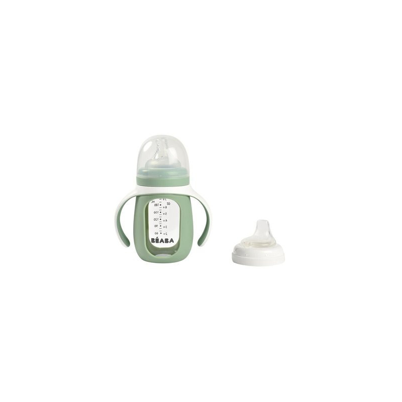 Biberon verre d'apprentissage 2 en 1 210 ml