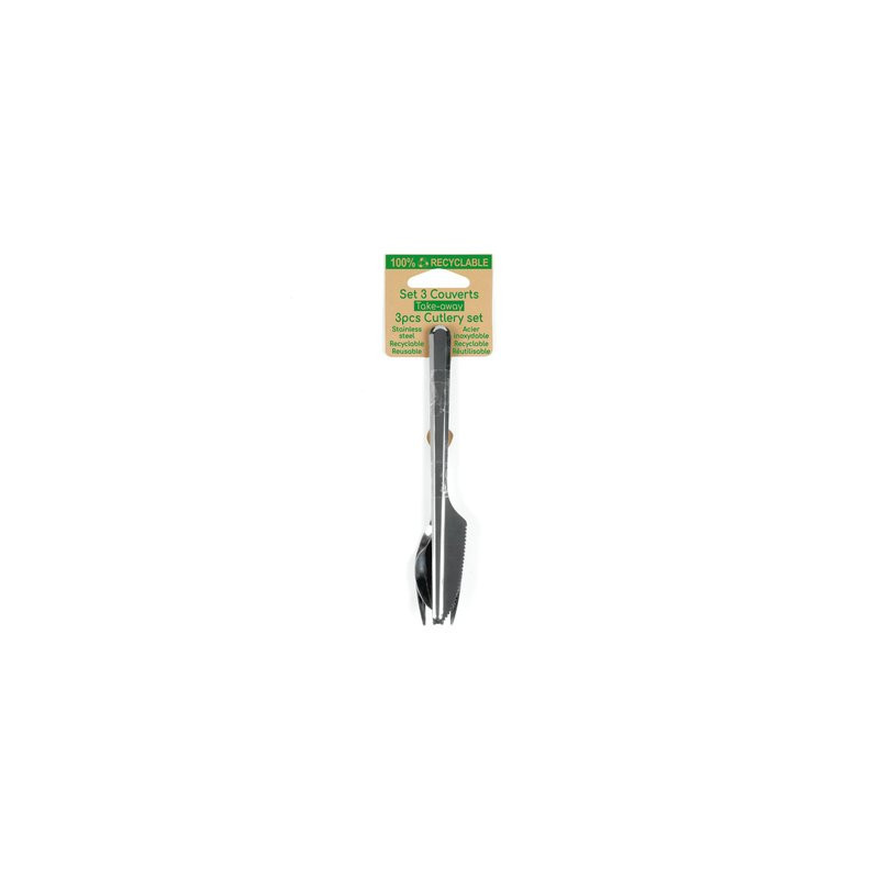 Set de 3 couverts en acier inoxydable